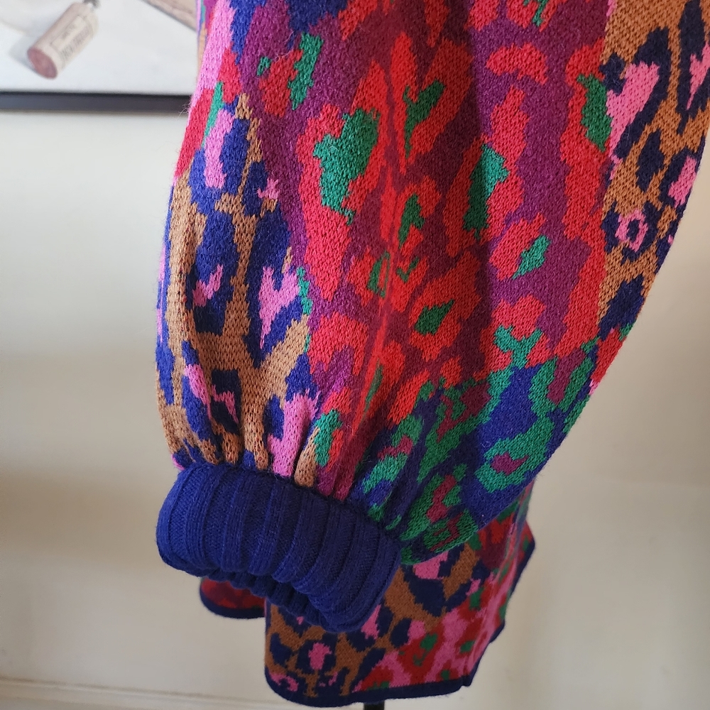 🔥FARM Rio Mixed Leopard Pop Sweater Dress - Picture 12 of 17